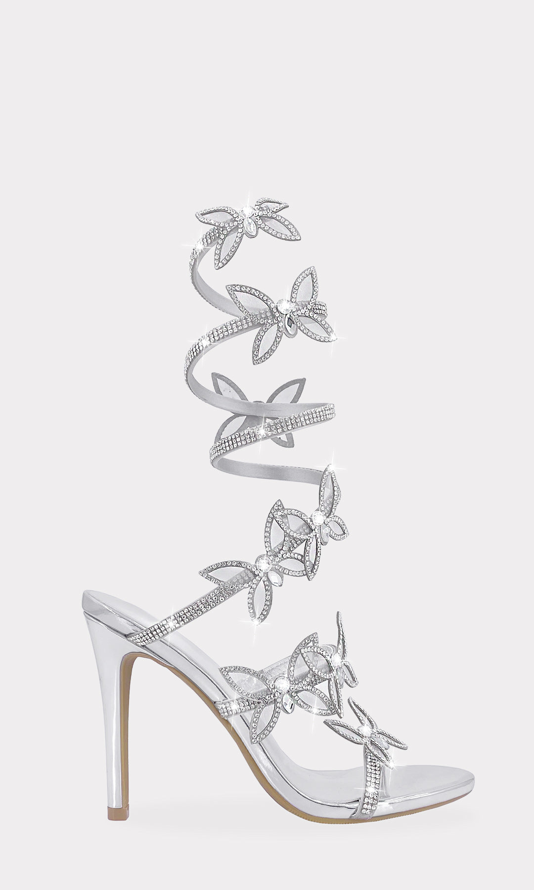SUGEY ZAPATILLAS ABIERTAS DE AGUJA PARA USAR CON VESTIDOS LARGOS Y MARIPOSAS EN STRAP ARRIBA DE LOS DEDOS 