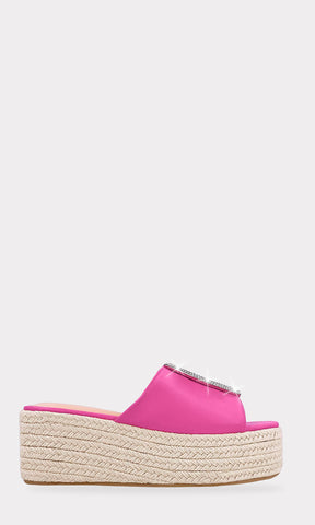 SUNSET SANDALIAS CASUALES DE VERANO CON BRILLOS EN DETALLE DE ESPIRAL AL FRENTE Y TACON WEDGE CON DISEÑO DE METER PARA CHICA