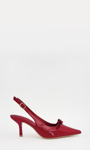 SYLVIA ZAPATILLAS DE AGUJA CON TALON DESCUBIERTO Y DETALLE DE MOÑO PEQUEÑO EN PUNTA CERRADA POINTY