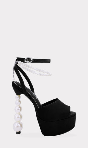 SYMPHONY PLATFORM HEELS DE MUJER CON PERLAS EN TACON Y PLATAFORMA REDONDA