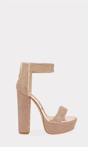 TADIA TACONES DE BRILLOS PARA USAR EN SALON CON PULSERA TOBILLERA Y CIERRE TRASERO CON PLATAFORMA DE PUNTA SEMI PUNTIAGUDA