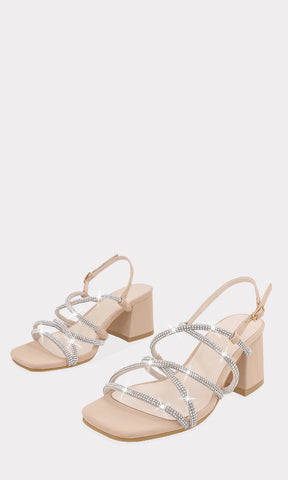 VALENTINA TACON NUDE DE 6 CM DESTALONADOS HECHOS EN NUBOCK CON HEBILLA METALICA EN CINTA TALONERA AJUSTABLE Y DOS STRAPS CRUZADOS SOBRE EL EMPEINE 