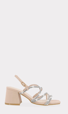VALENTINA ZAPATILLAS DE TACON BAJO ABIERTAS CON STRAP CRUZADO SOBRE EL EMPEINE Y HEBILLA PEQUEÑA EN ANKLET STRAP AJUSTABLE 