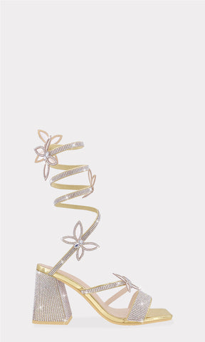 ZURI TACON CUADRADO CON MARIPOSAS XL EN ESPIRAL DE BRILLOS PARA AJUSTARSE EN LA PIERNA Y TERMINACION CUADRADA PARA CHICA FASHION