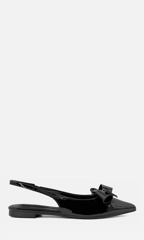  Balerina slingback ALMOND NEGRO multitextura con plataforma de 2.5 cm, tacón de 4.5 cm y punta estilizada, vista lateral