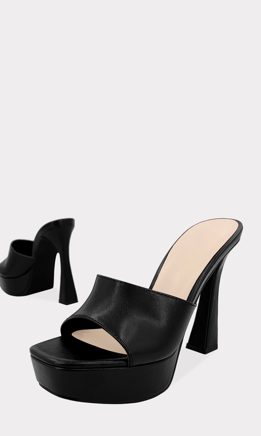 AURA HEELS DE METER CON CUBIERTA GRUESA ARRIBA DE LOS DEDOS PARA LUCIR CON FALDAS NEGRAS