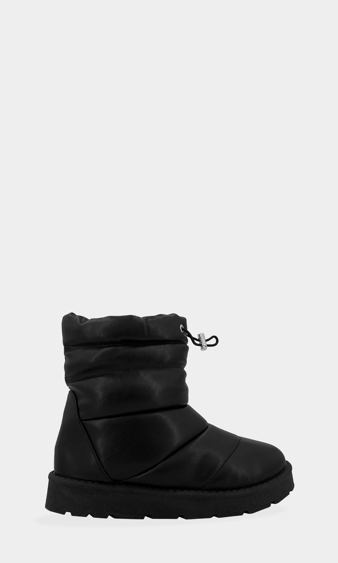 BIANCA BOTAS DE VINIPIEL NEGRO CON PLATAFORMA DE 3 CM Y PUNTA REDONDA PARA USAR EN DIAS DE FRIO