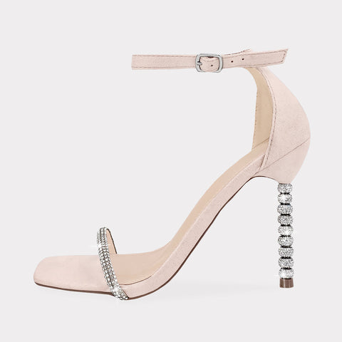 CATWALK HEELS ELEGANTES CON TALON CUBIERTO Y HEBILLA PLATA EN ANKLE STRAP 