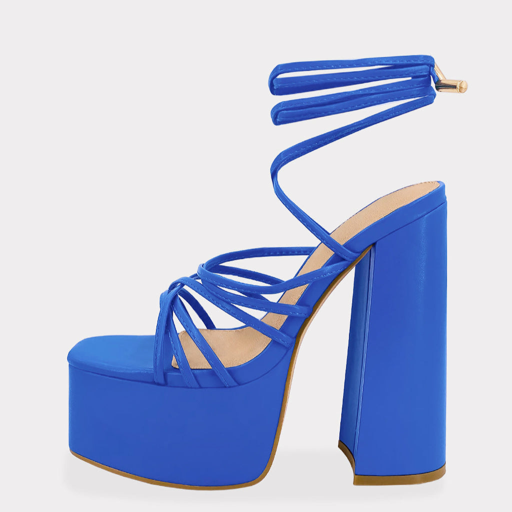 CONNIE ZAPATILLAS DE PLATAFORMA CON PUNTA ABIERTA Y TACON ACAMPANADO DE 14 CM