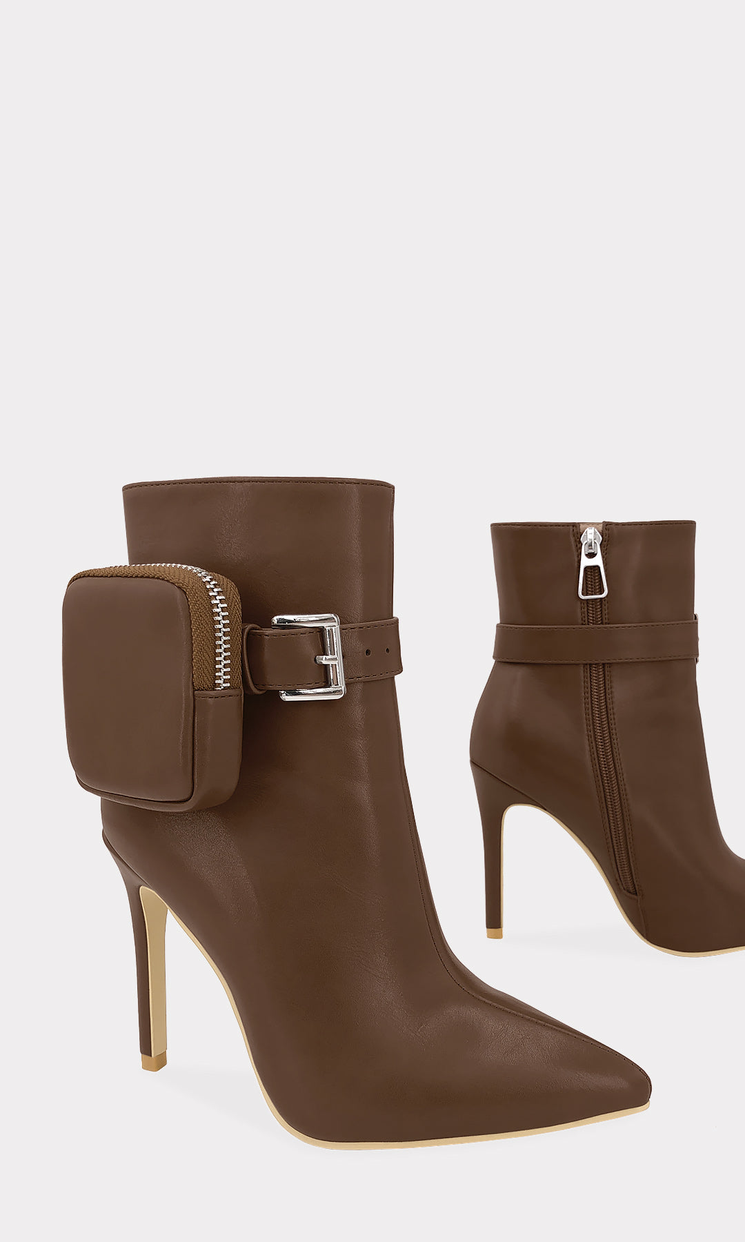 EMINENT BOTAS PARA MUJER DE MODA CON TEXTURA DE VINIPIEL COLOR CAFE 