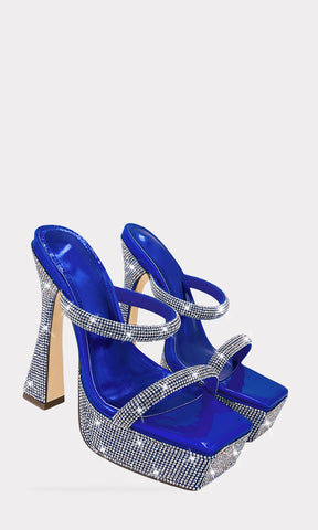 JOICE ZAPATILLAS DE BRILLOS CON TALON DESCUBIERTO Y PUNTA CUADRADA PARA USAR CON VESTIDOS LARGOS