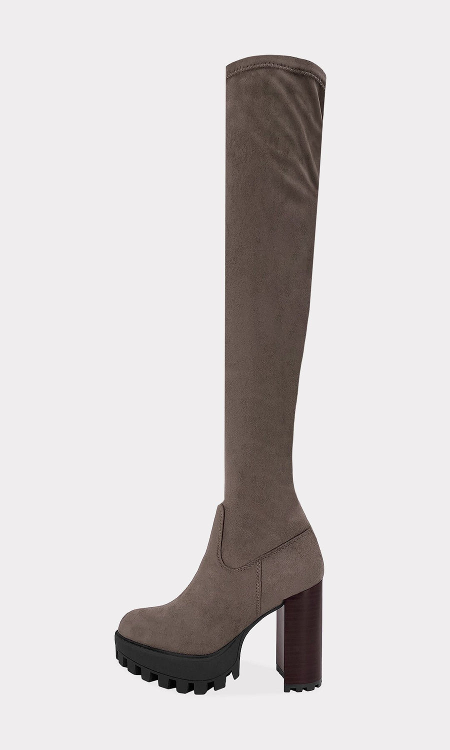 MONTEVIDEO BOTAS COLOR TAUPE ARRIBA DE LA RODILLA PARA COMBINAR CON JEANS PEGADOS EN LOOKS INVERNALES