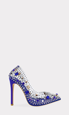 QUEEN STILETTOS CON PLANTILLA BRILLANTE Y CUBIERTO DE BRILLOS GRANDES 