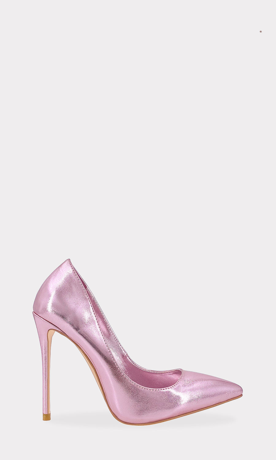 SOLID PUMPS DE VINIPIEL METALICO COLOR ROSA CON PUNTA EN PICO PARA LUCIR VESTIDOS DE PLUMAS EN REUNIONES CON AMIGAS 