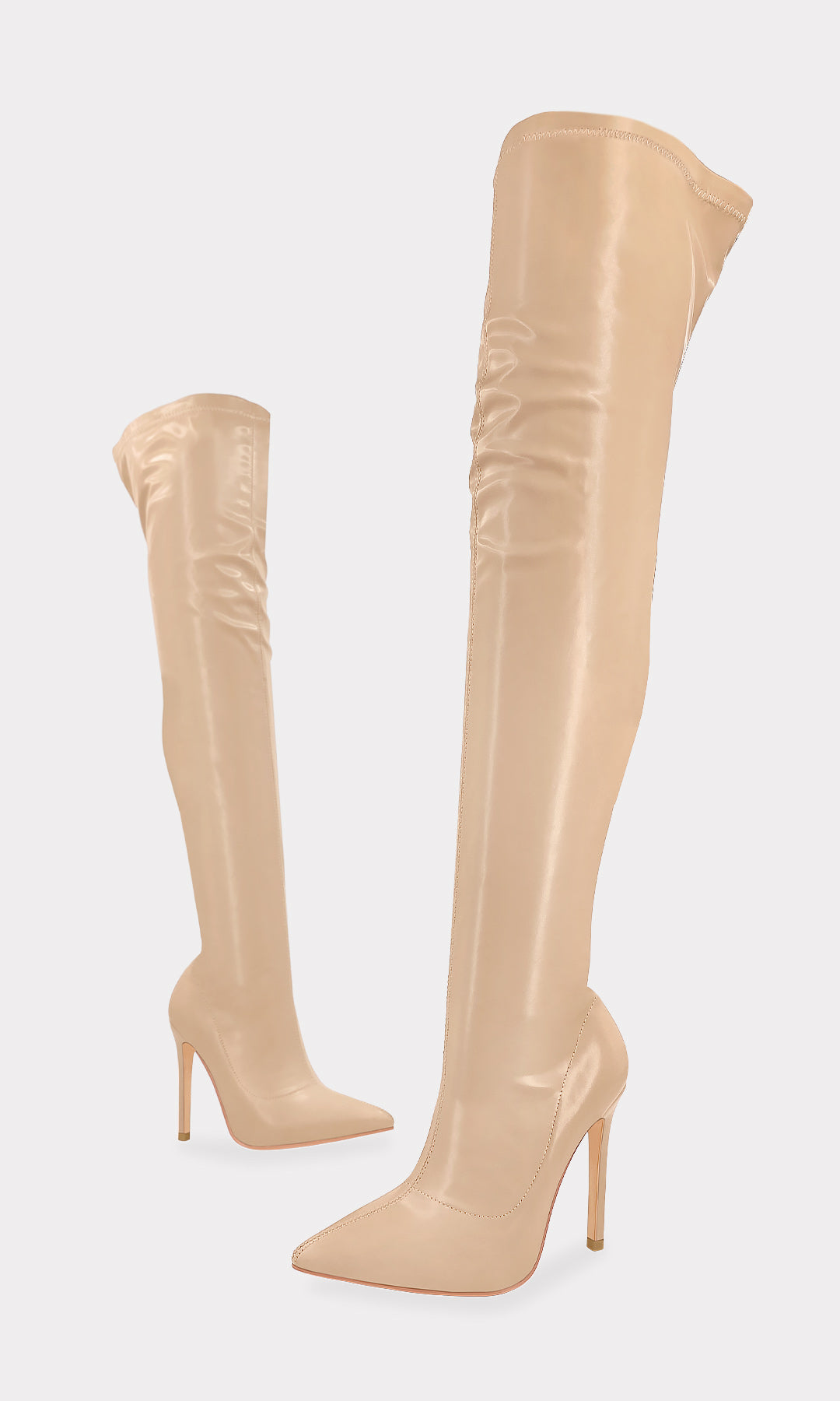 SPICY FASHION BOOTS DE VINIPIEL COLOR NUDE CON PUNTA EN PICO Y CIERRE LATERAL