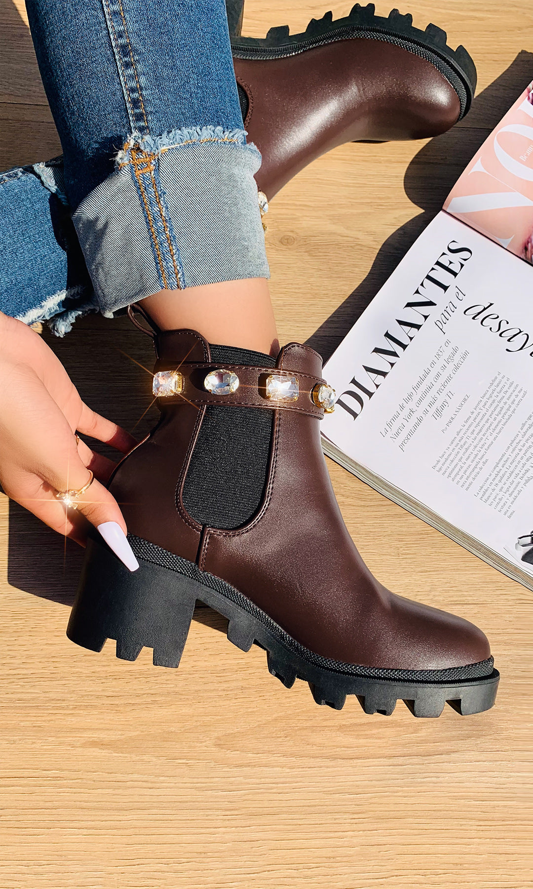 Botines Cafés Botas Cortas Para Dama Sin Tacon Cheap Botines De