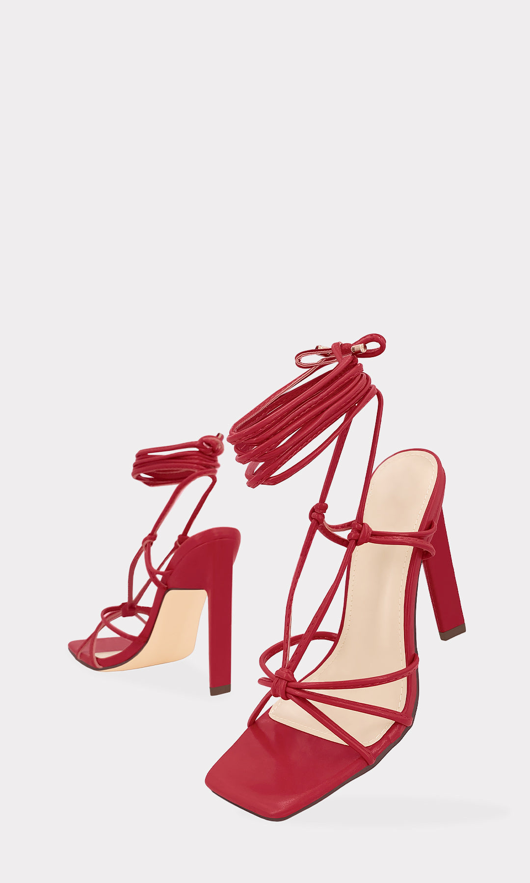 TRINA HEELS DE MODA CON CINTAS AJUSTABLES A LA PIERNA Y PUNTA CUADRADA ABIERTA