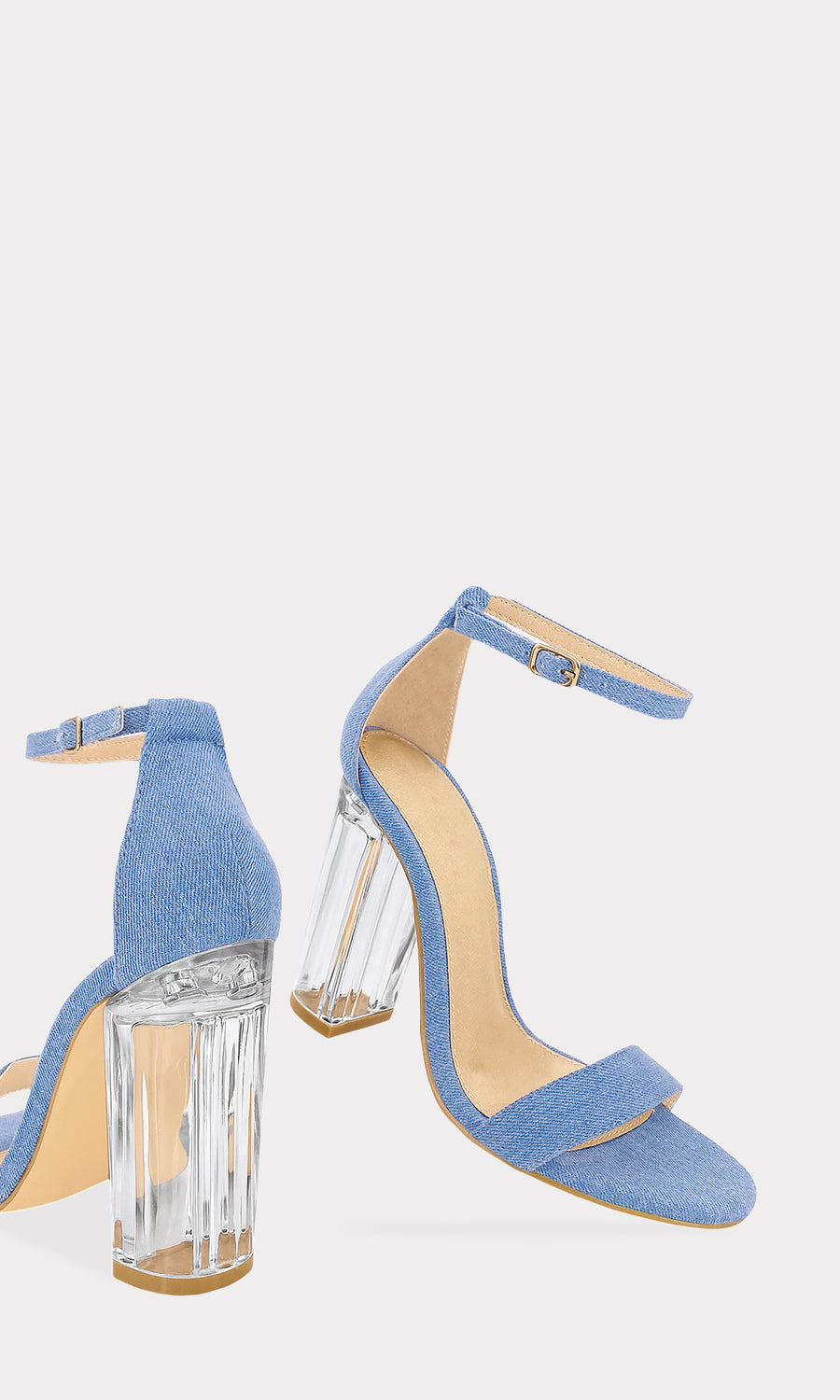 VIENETTA ZAPATILLAS DE MEZCLILLA AZUL CON ANKLE STRAP Y TOE STRAP PARA LUCIR CON FALDAS DE TUBO EN DIAS SOLEADOS